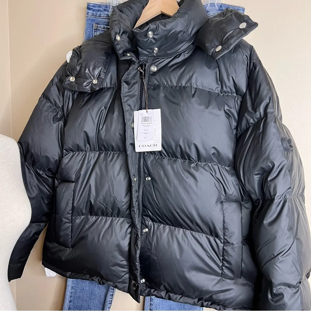 COACH Short Down Puffer Coat Size Large