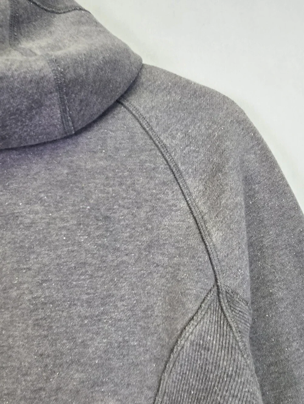 Lululemon Scuba Jacket Full Zip Hoodie Size 8 Grey Sparkle