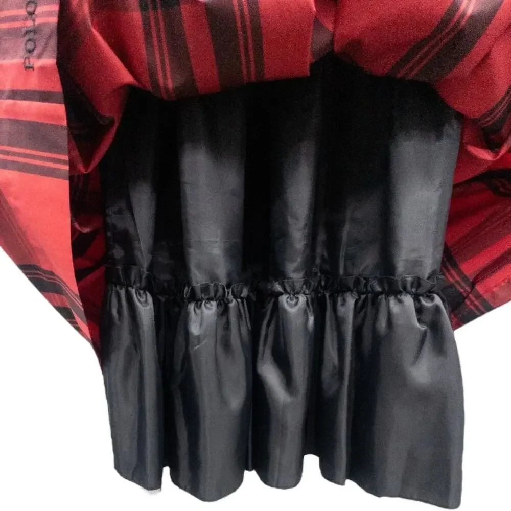 Polo Ralph Lauren Plaid Taffeta Dress Girls 16 Red Black Sleeveless Fit Flare