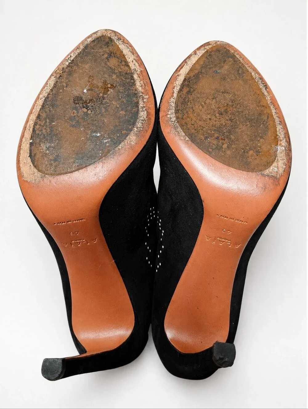 ALAIA | Black Suede Studded Stiletto Ankle Boots Size EU 40 / US 10