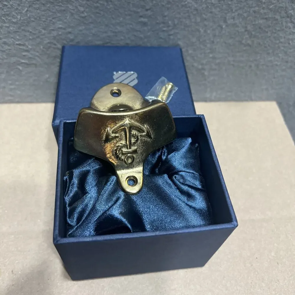 Vintage West Marine Nautical Cast Brass Bulkhead Bottle Opener New