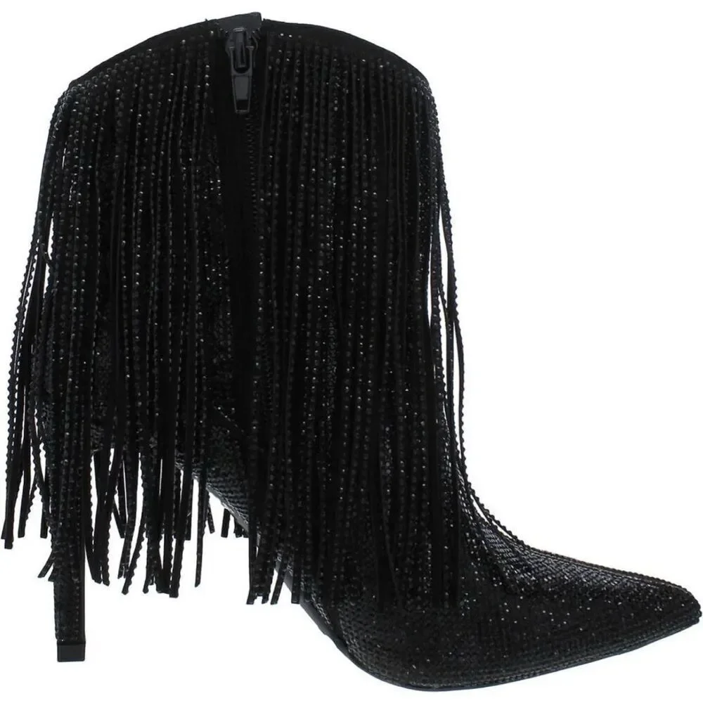 INC Boots Size 5.5 Black Western Ankle‎ Booties Pointed Toe Evening Shoes NEW