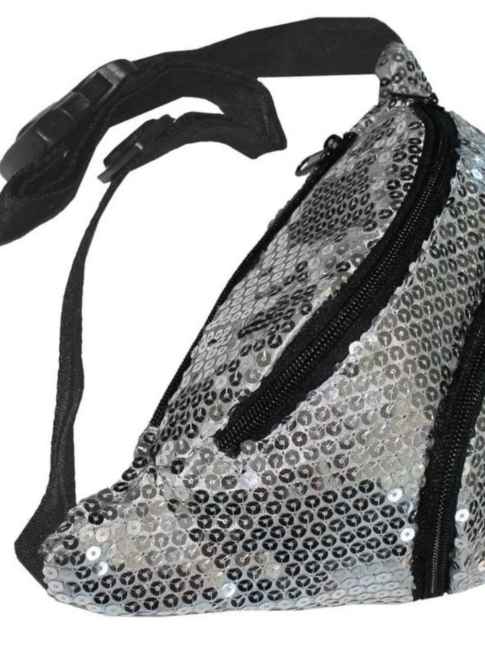 Tipsy Elves Extreme 80’s Retro Vibe Unisex Silver Sequin Fanny Pack NIP