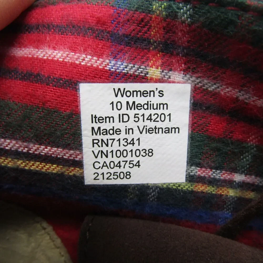 L.L.Bean Women's 10 Medium Brown Suede Chukka Boots Plaid Lined Stonington Lace