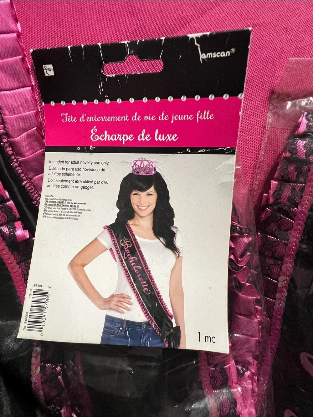 Bachelorette Luxe Sash - Pink/ Black set of 4