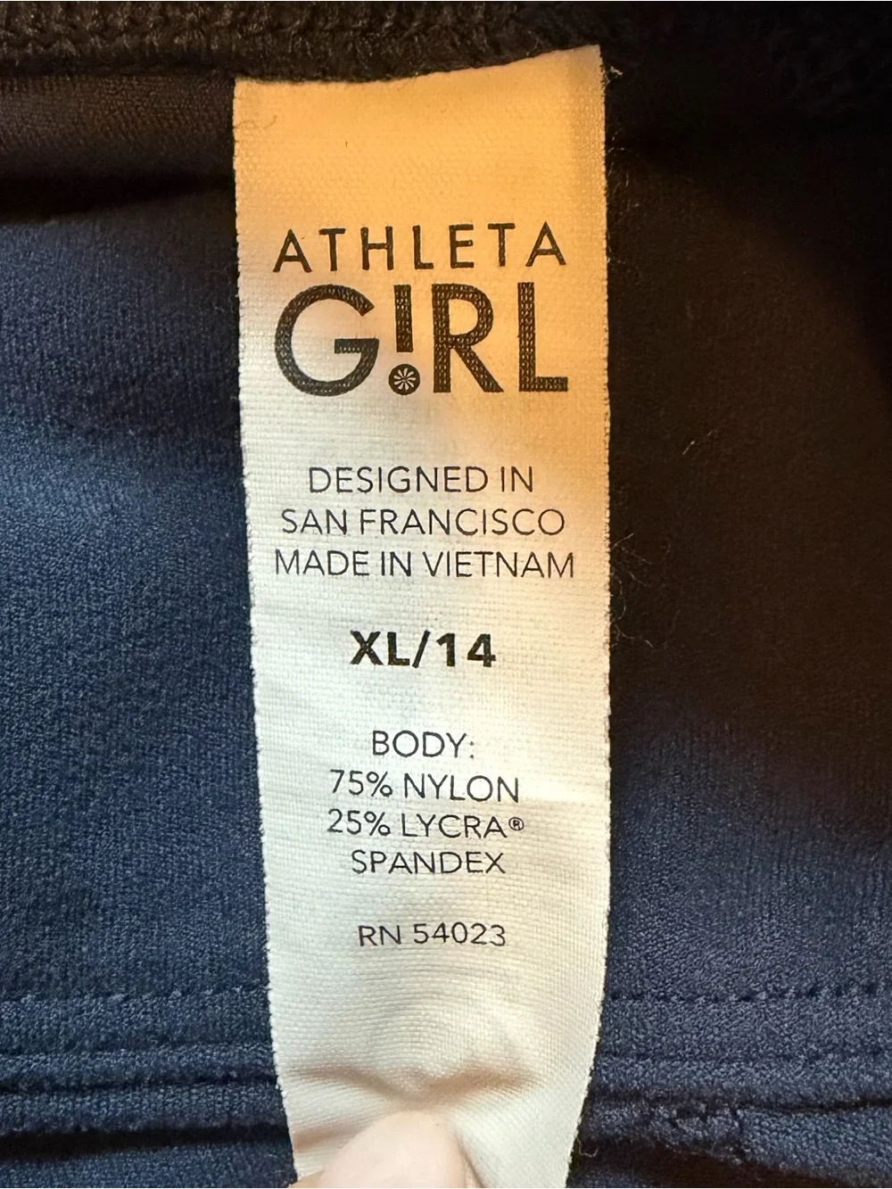 Athleta Girl Stash Your Treasures Tight Navy Blue Size XL/14 Activewear Leggings