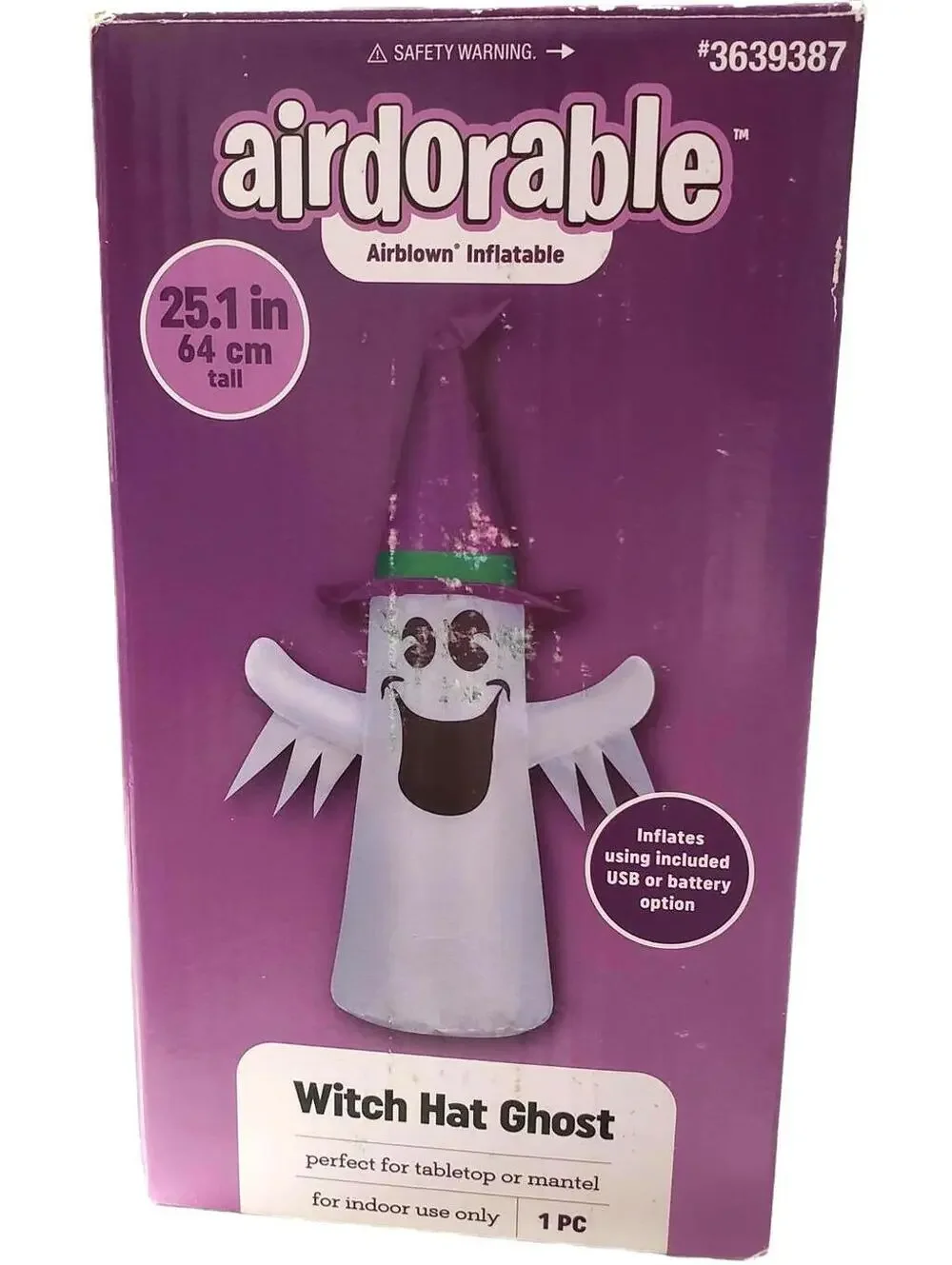 Airdorable Witch Hat Ghost Inflatable Halloween Decor - USB / Battery Operated