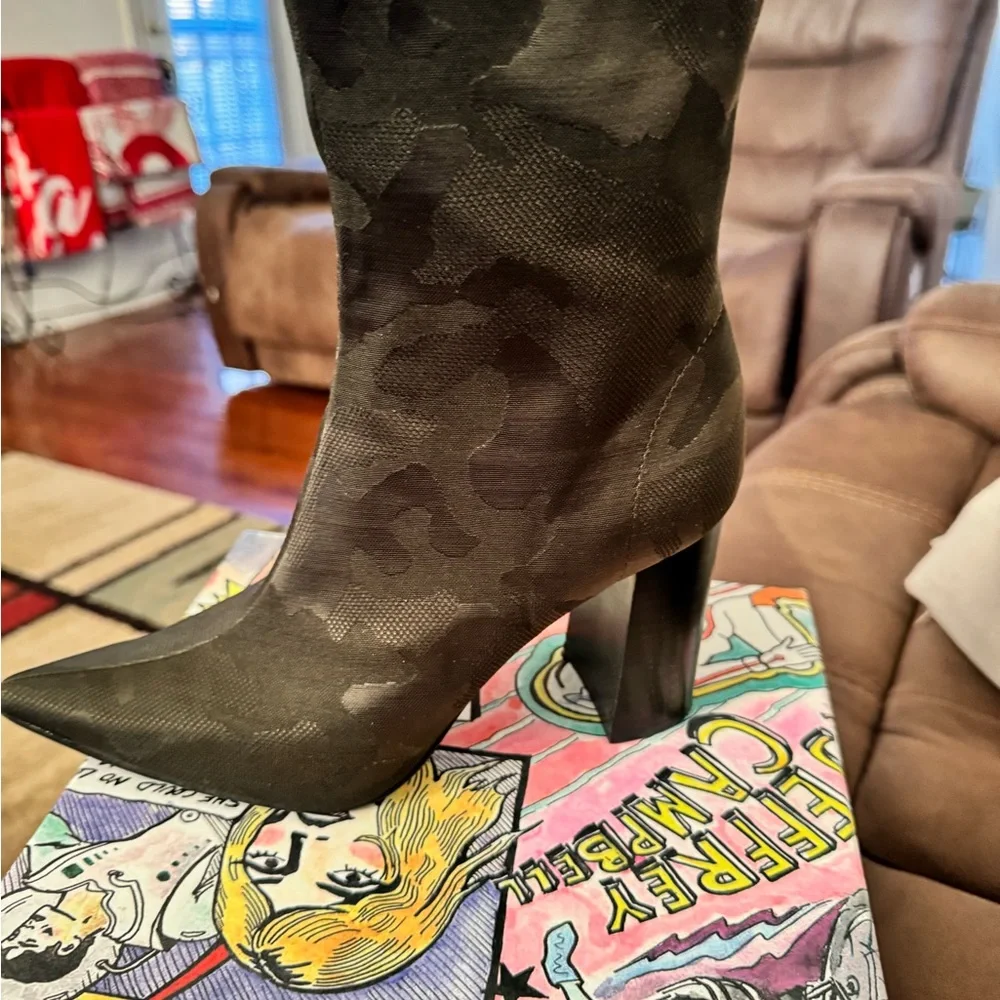 Jeffrey Campbell booties black camo