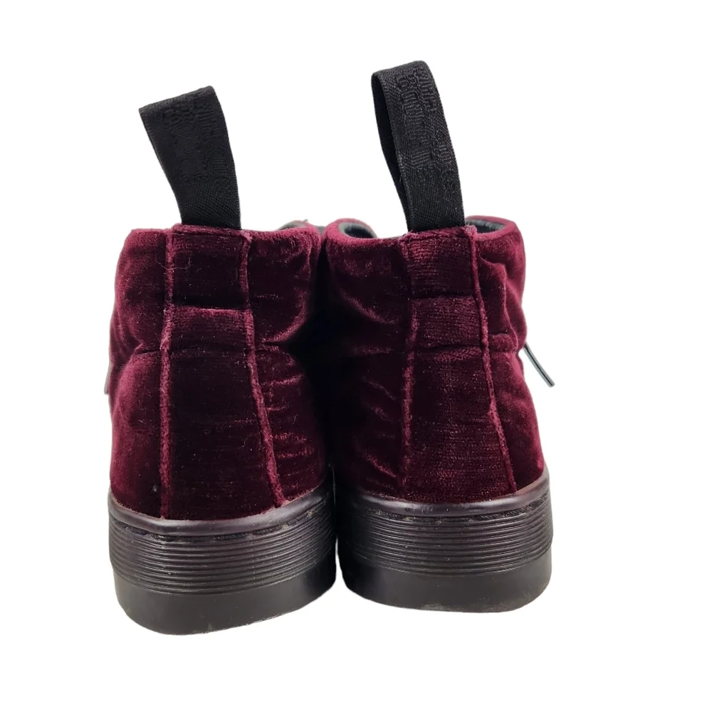 Dr. Martens Daytona Cherry Red Velvet Desert Low Chukka Wine Boots Womens Size 5