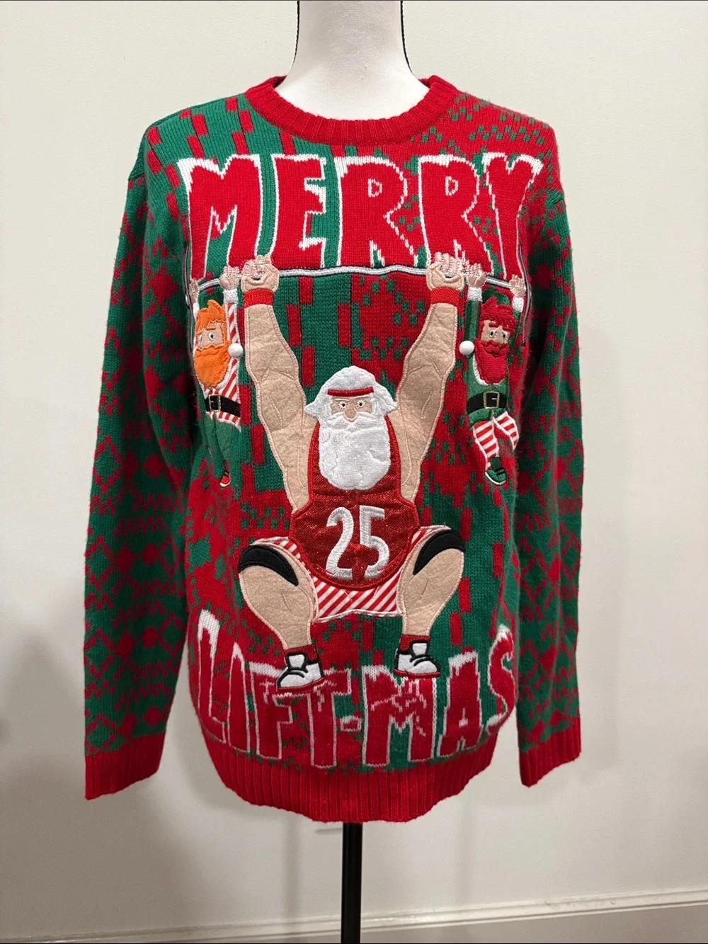 Celebrate Together 'Merry Liftmas' Crewneck Sweater Size Small