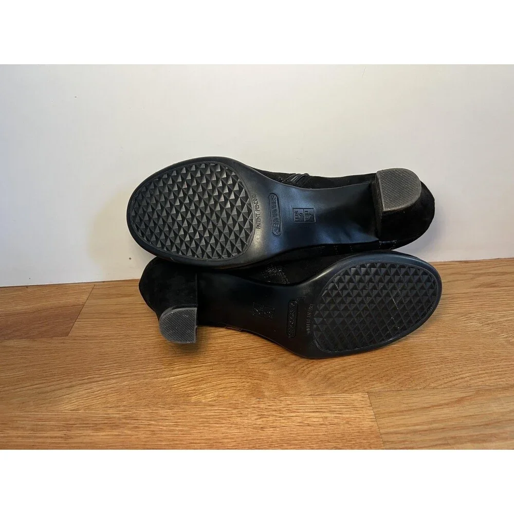 Aerosoles Boots Womens Size 9 Black Snake Day Strole Ankle Block Heel Booties