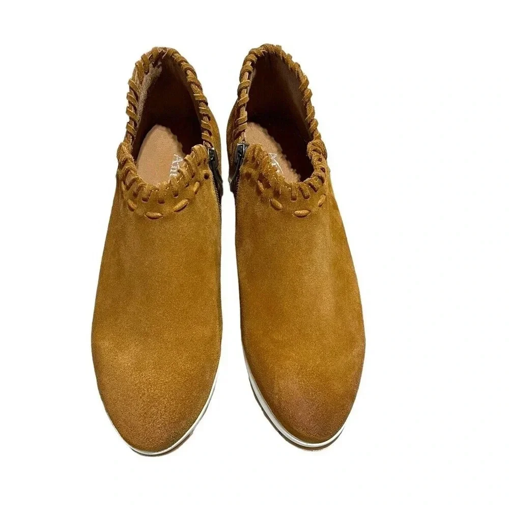 Antelope Womens J63 Scotty Suede Leather Booties EU 40 US 9 Cognac Brown