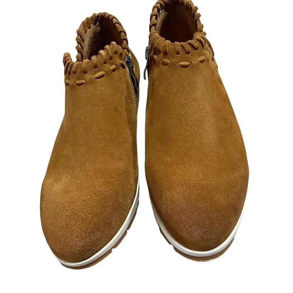 Antelope Womens J63 Scotty Suede Leather Booties EU 40 US 9 Cognac Brown