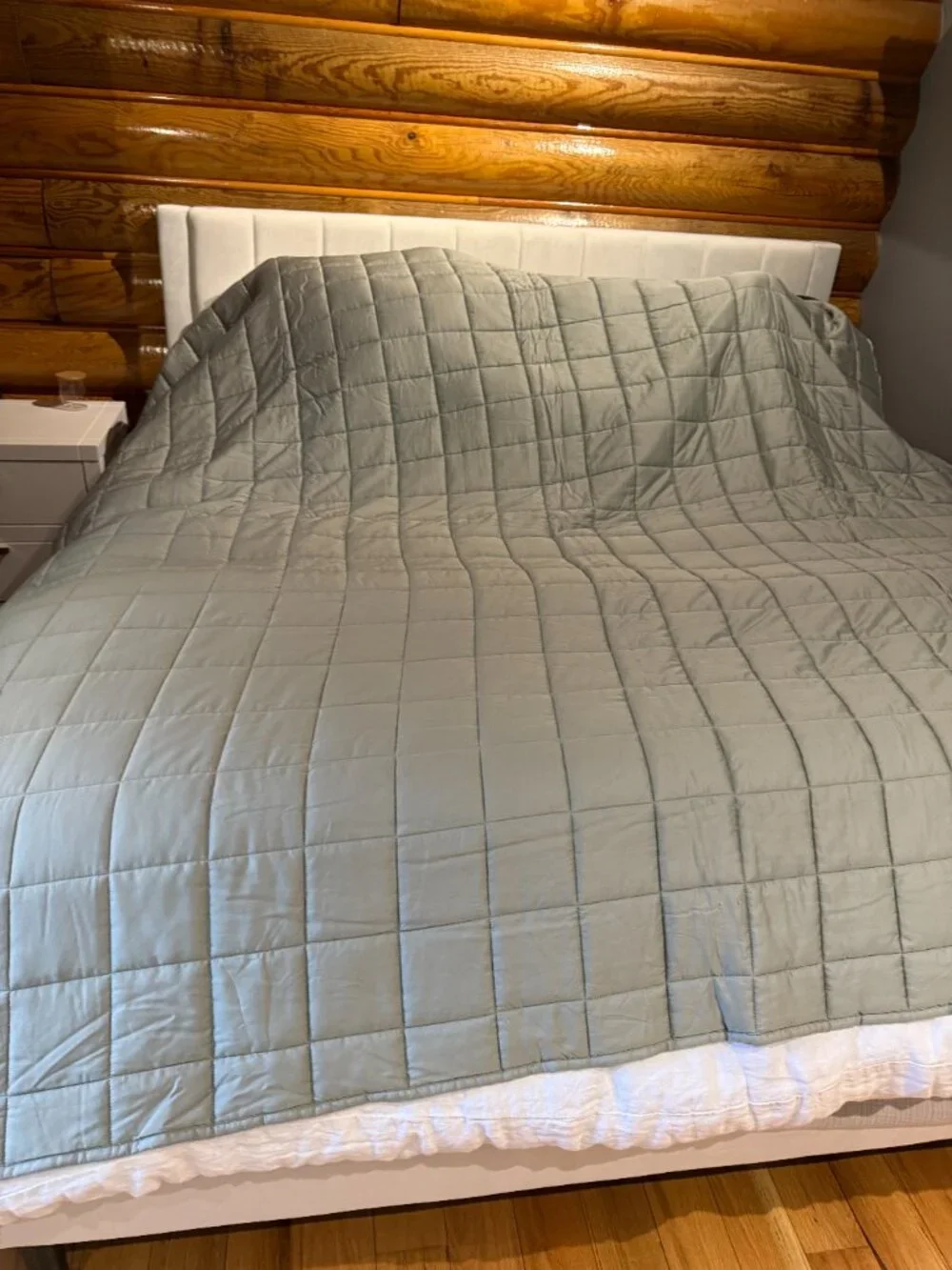 NWOT QUINCE Organic Bamboo Box Quilt Sage Queen