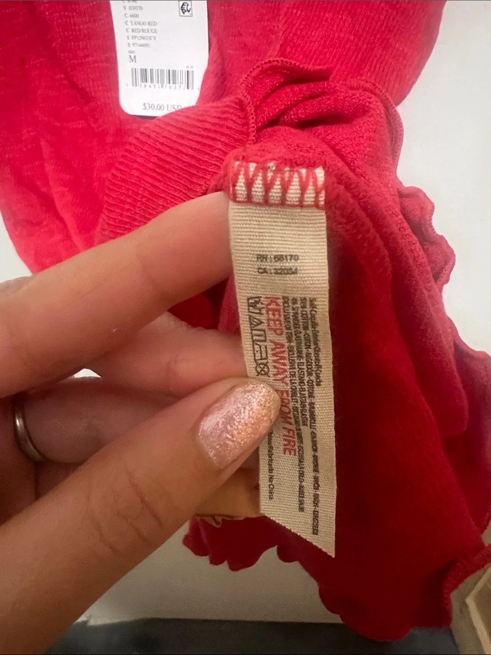 Free People red neck slim