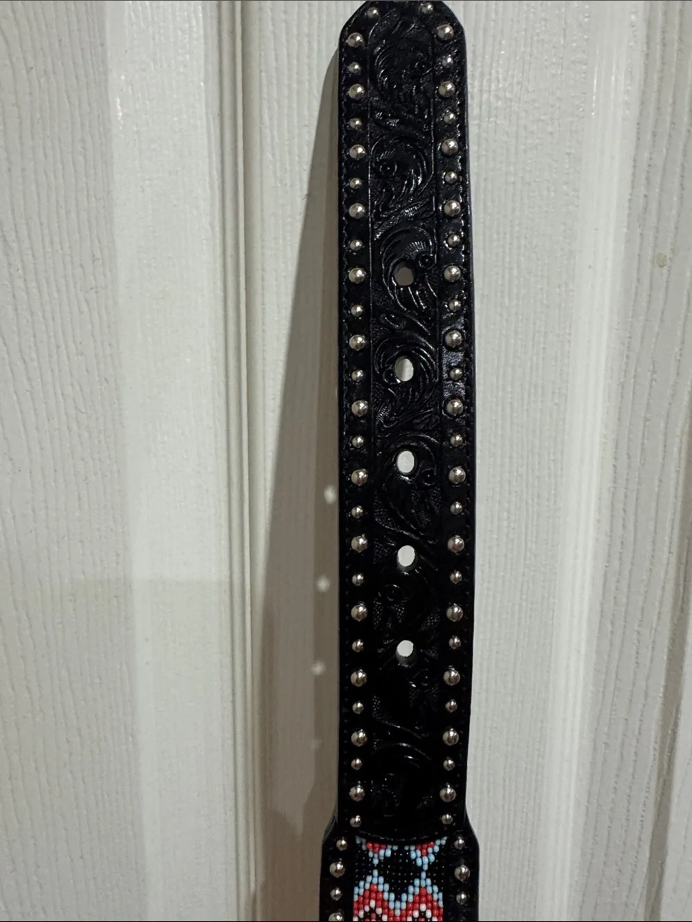N/A black leather