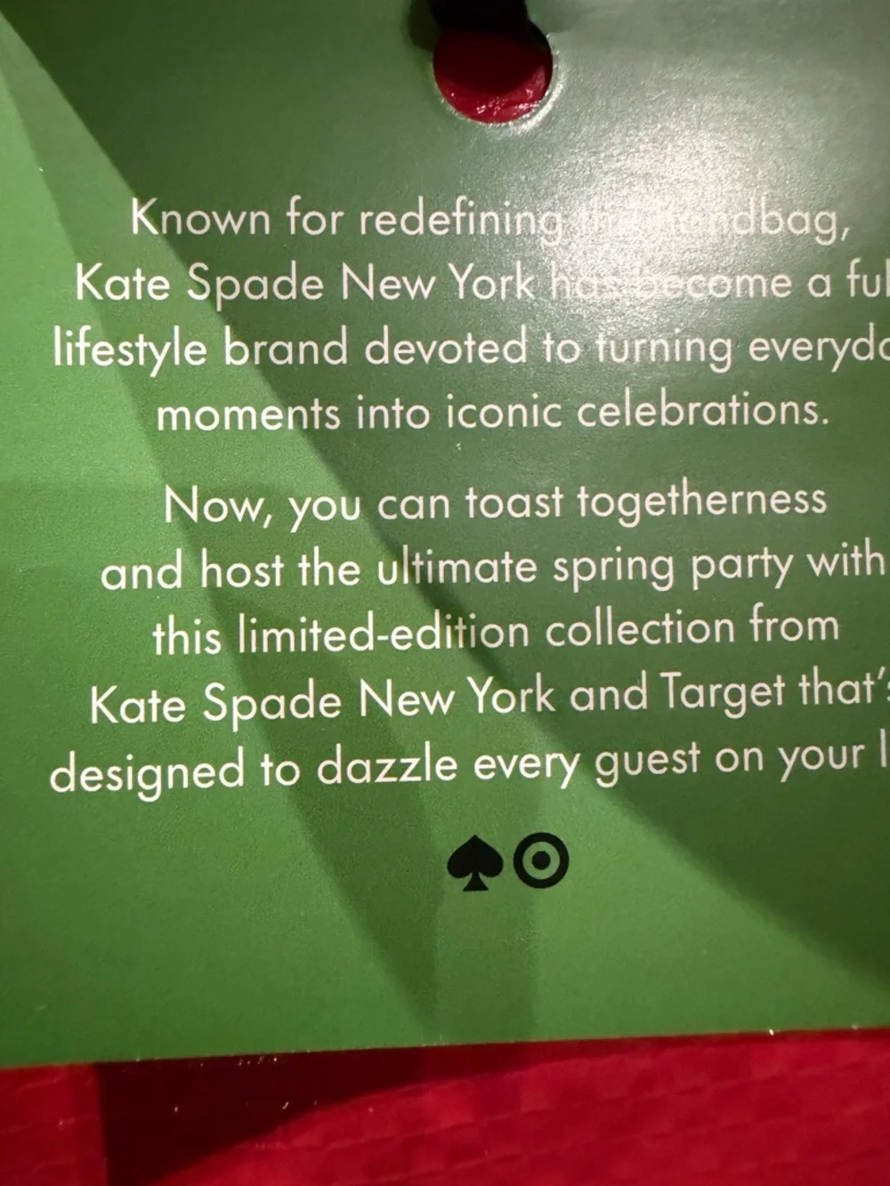 Kate Spade New York Large reusable vinyl Red and White shopping bag 18X24X10