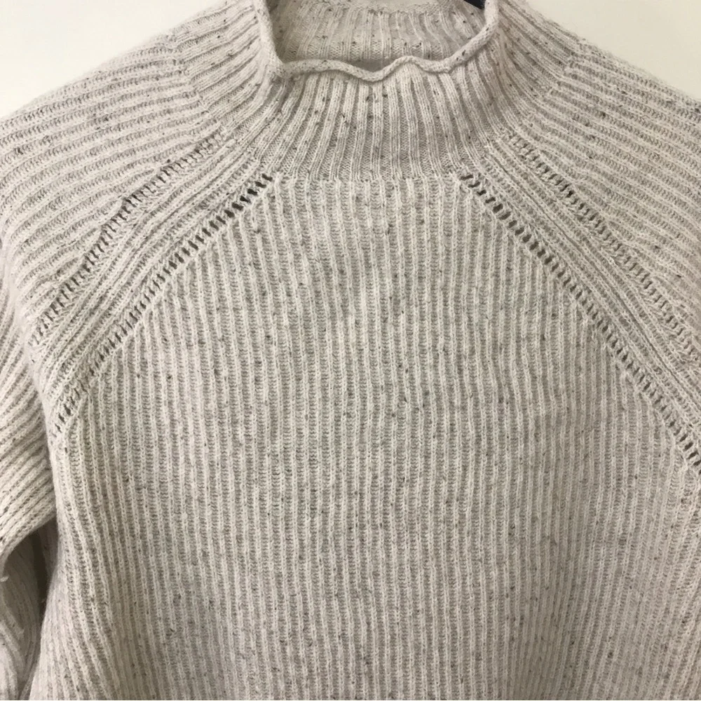 J. Crew beige knit wool nylon blend long sleeve top