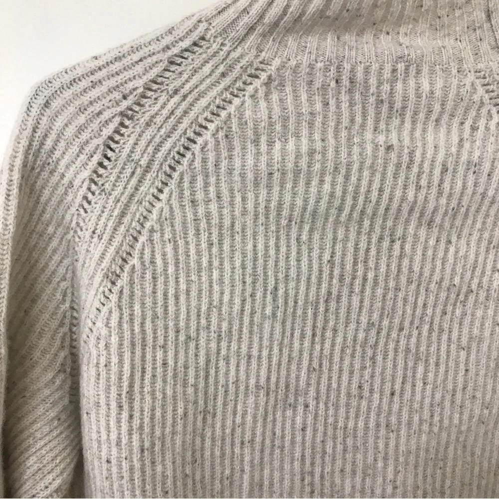 J. Crew beige knit wool nylon blend long sleeve top