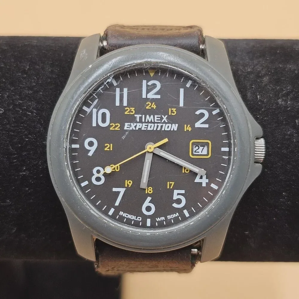 Timex T42571 Mens Expedition Camper Gray/Black 39mm Outdoor Watch New Battery