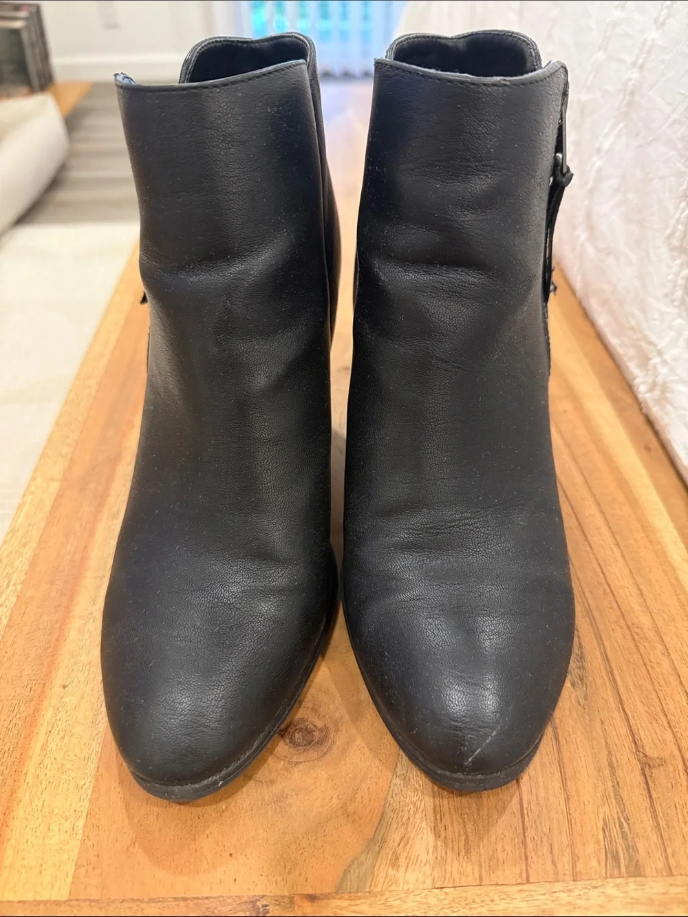 Black Women's Ankle Boots - Sleek Side Zip Design