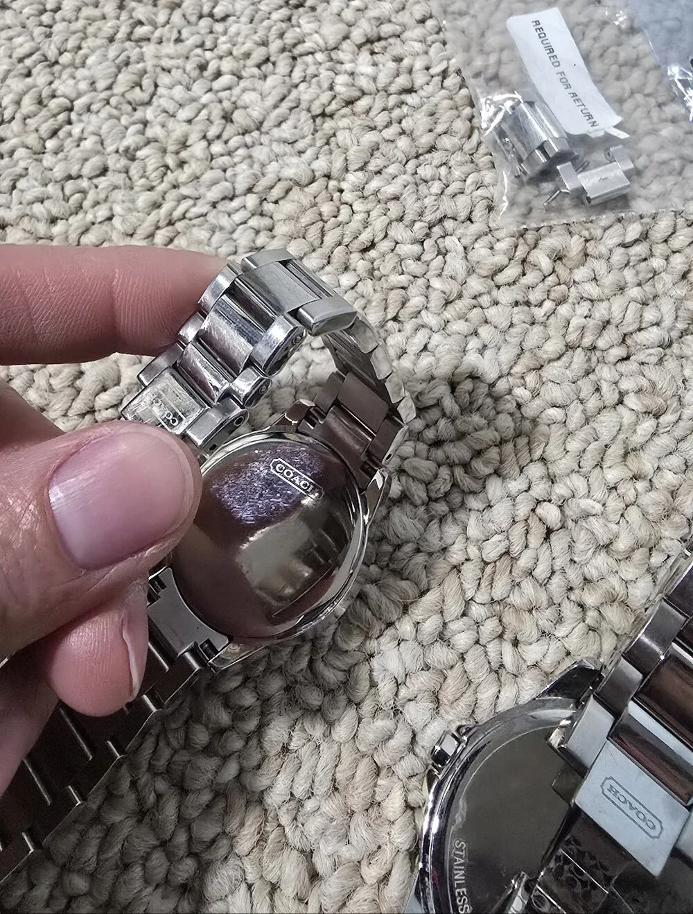Matching His And Hers Coach Silver-Tone Stainless Steel Watches With Extra Links
