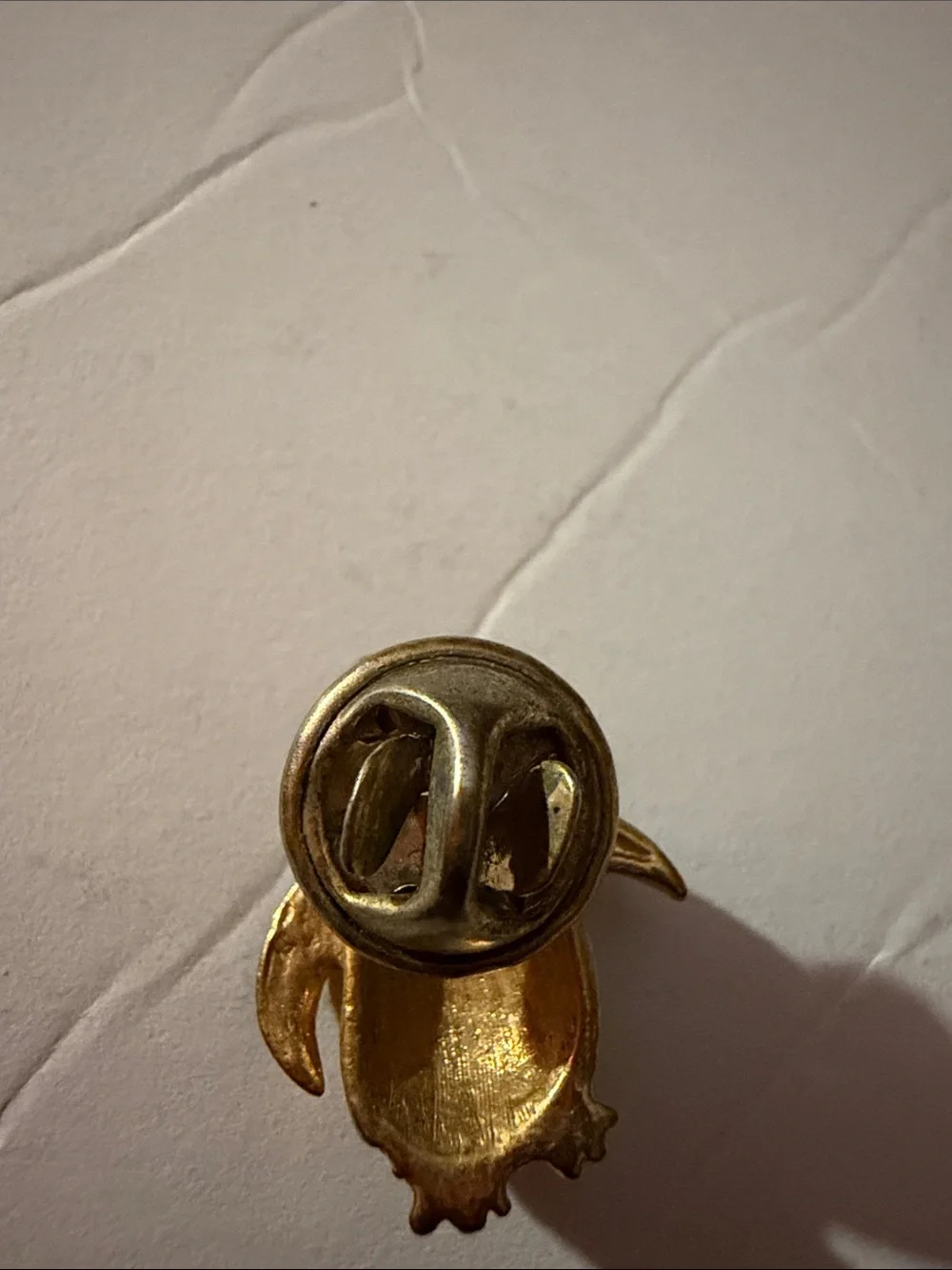 Penguin Rhinestone Enamel Lapel Pin Brooch Gold Tone Black No Visible Brand