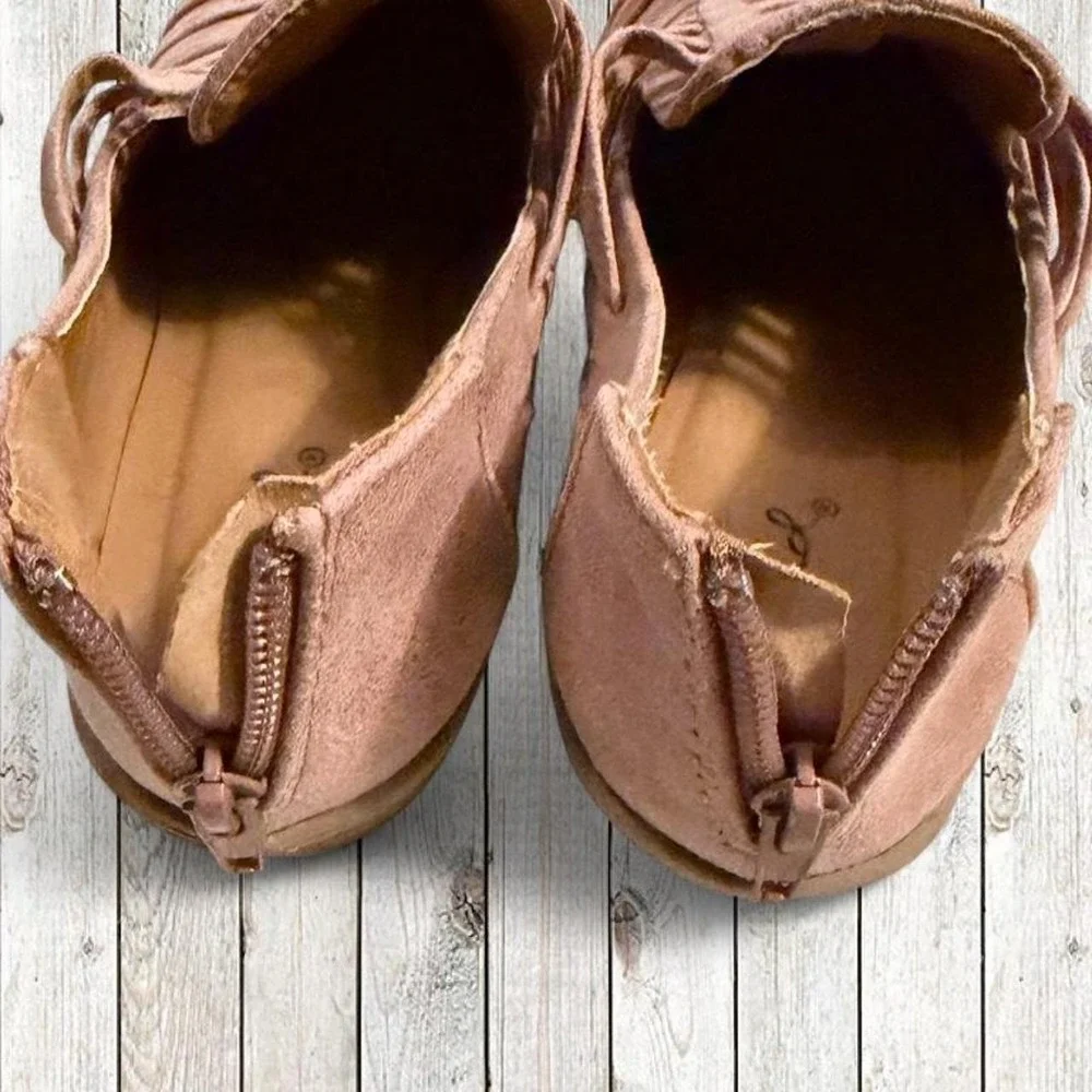 Women's Pink and Tan Boots