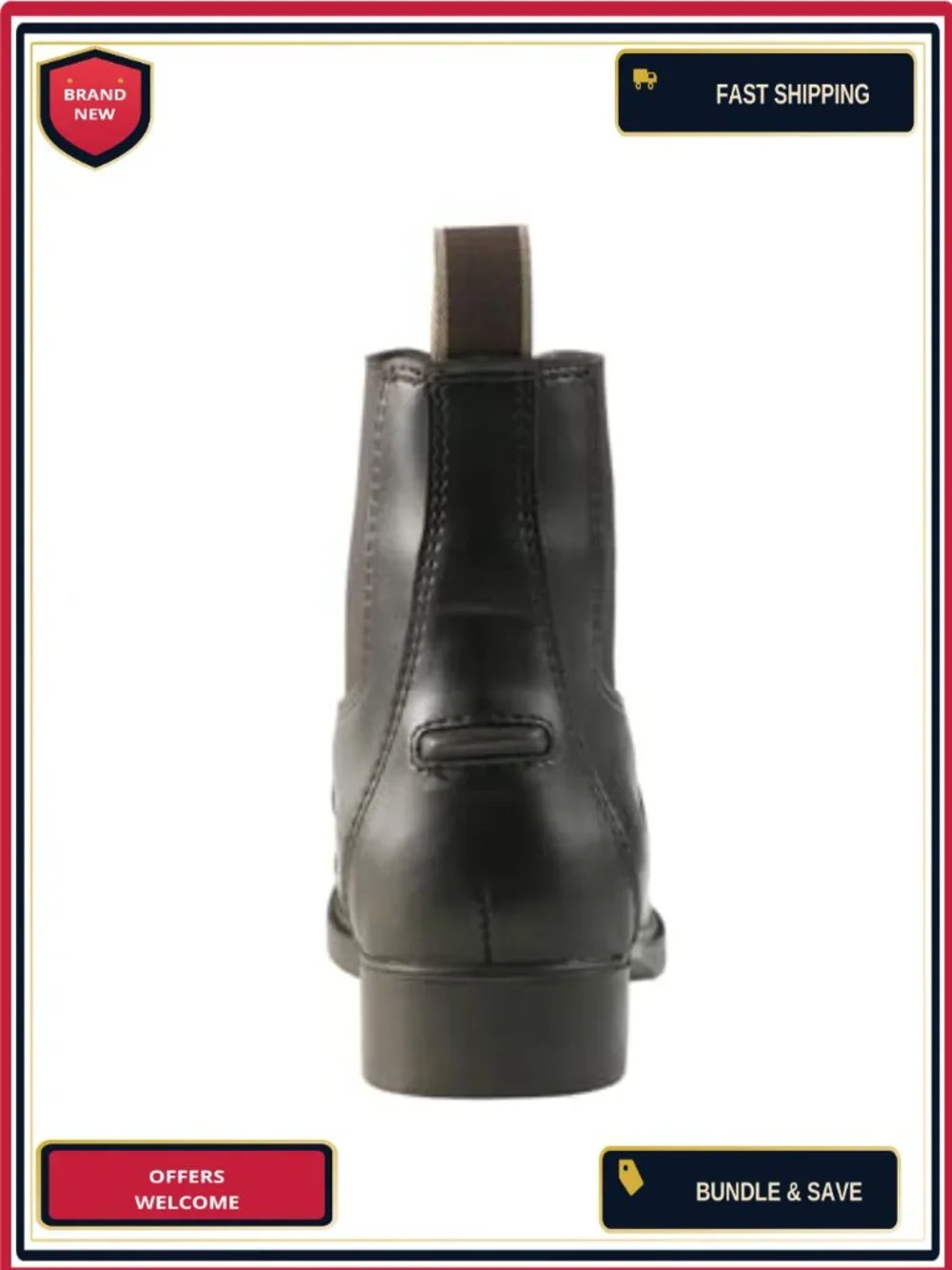 Womens Paddock Boots Faux Leather Zip Equestrian Riding Ankle Boots