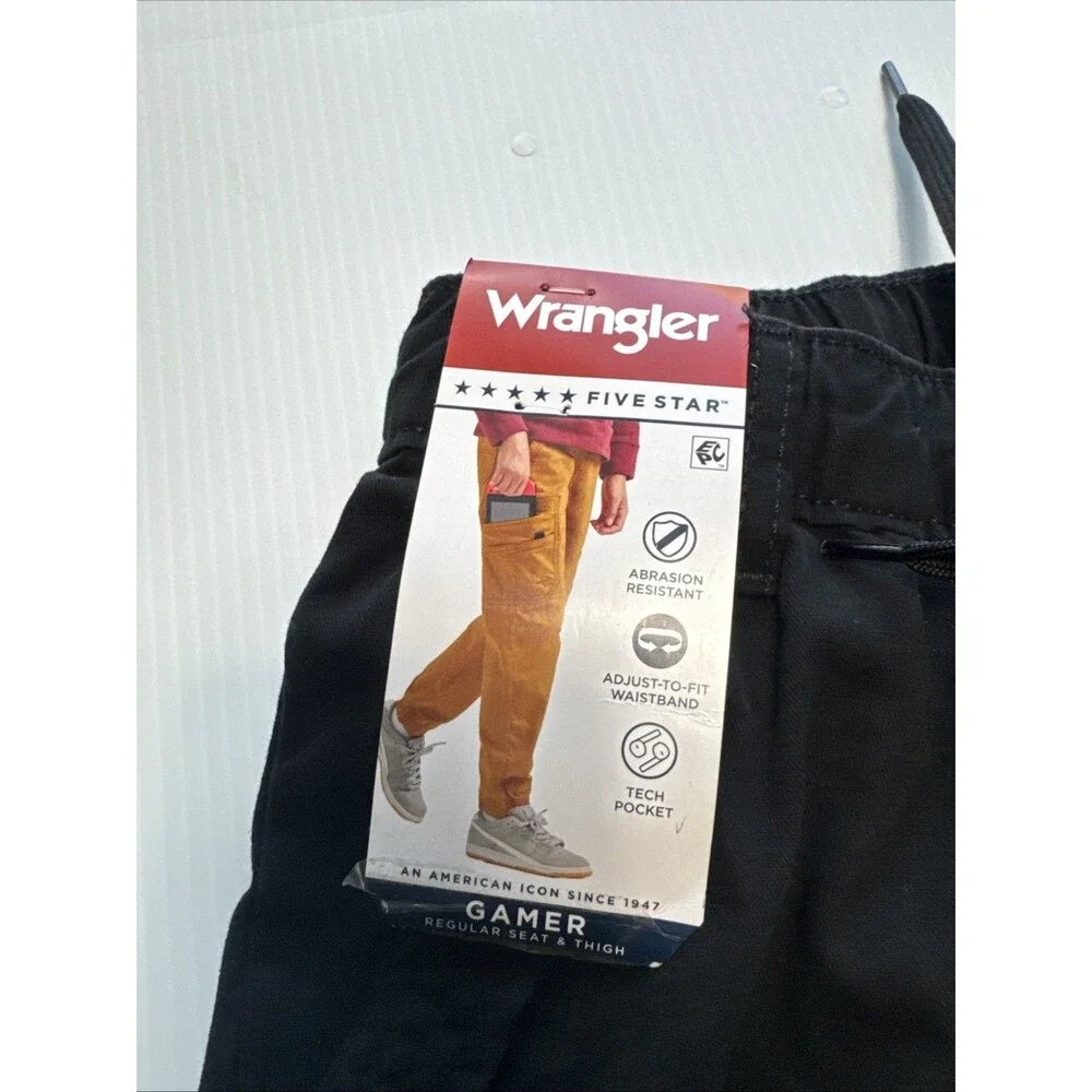 Wrangler Boys Five Star Gamer Cargo Jogger Pants Black NWT Size 14 Slim