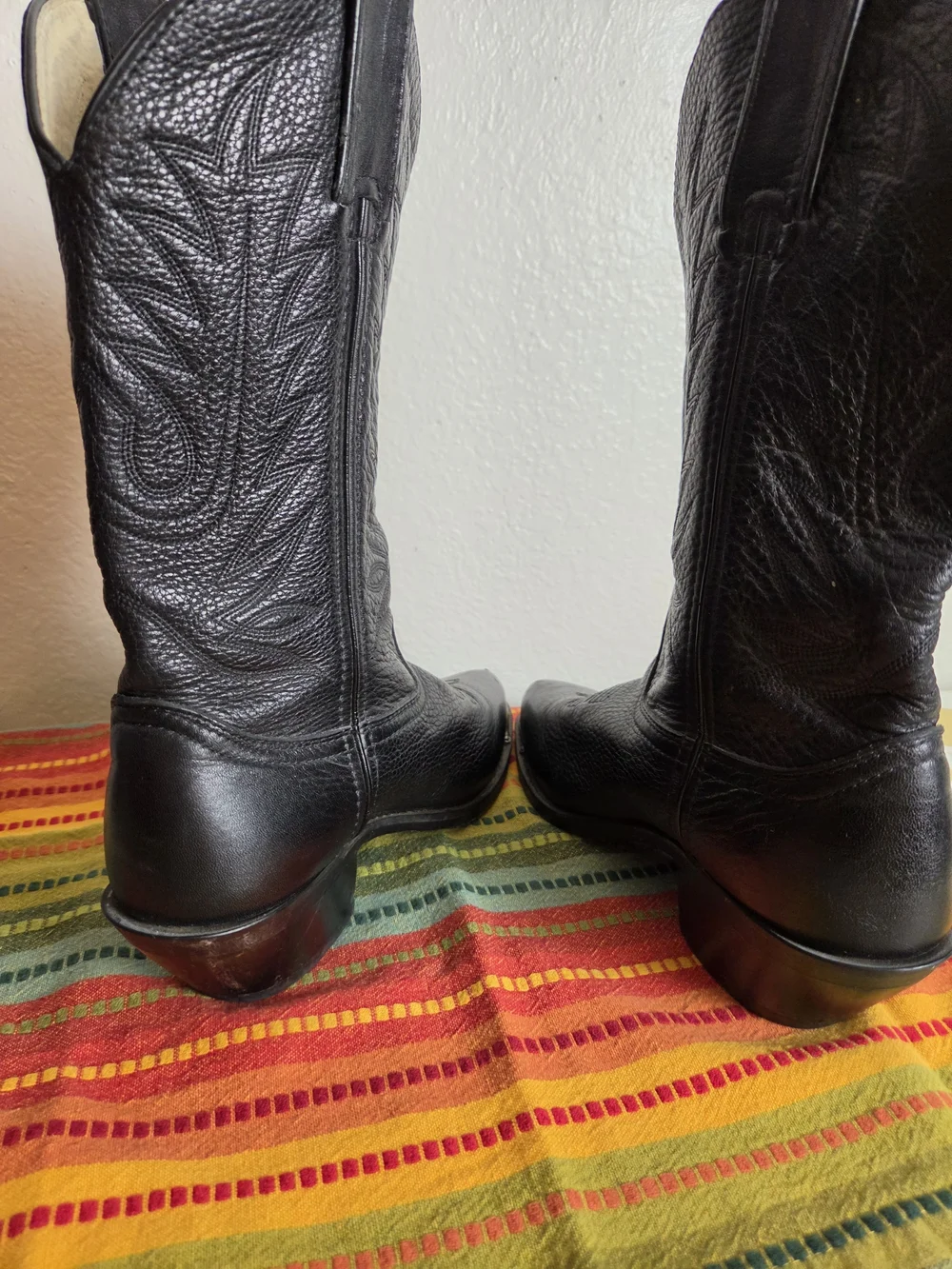 Durango Black Western Women's Boots with Stitched Leather Lining Silver Boot Tip