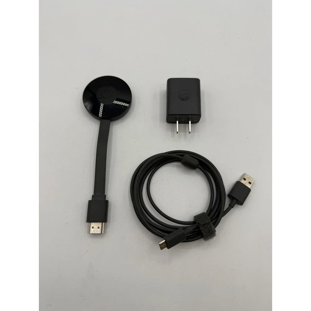 Google Chromecast 2nd Gen Black Digital Media Streamer NC2-6A5 w/ Power Adapter