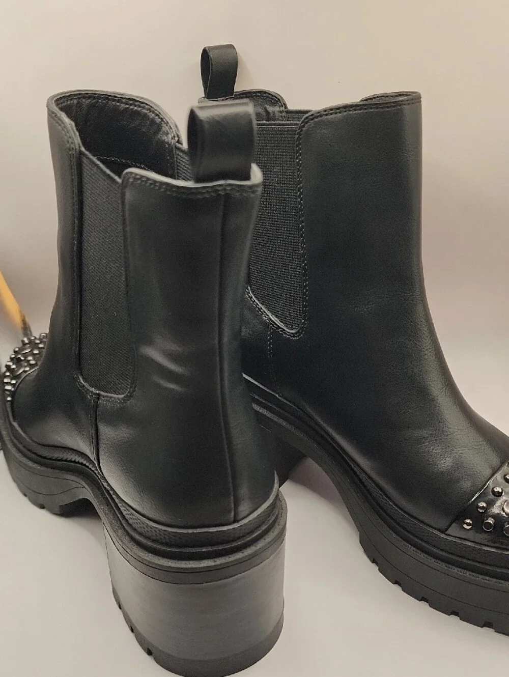 Jessica Simpson Black Studded Chelsea Platform Booties