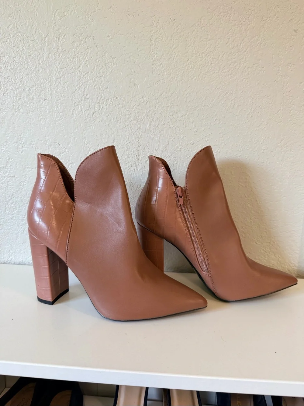Women's Pointed Toe Ankle Booties in Brown