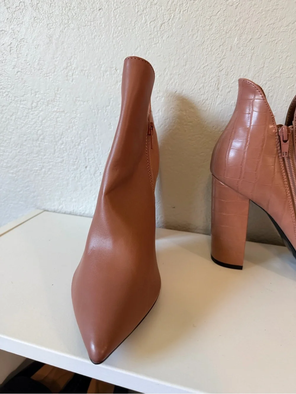 Women's Pointed Toe Ankle Booties in Brown
