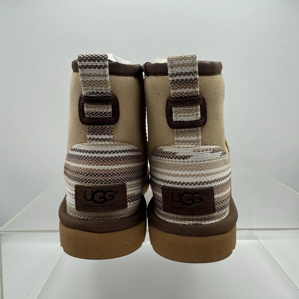 Brand New UGG Classic Mini Sherpa Cream Brown Boots 1010261 Women's Size 7
