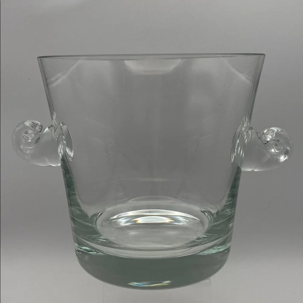 Tiffany & Co. Crystal Scroll Handle Ice Bucket