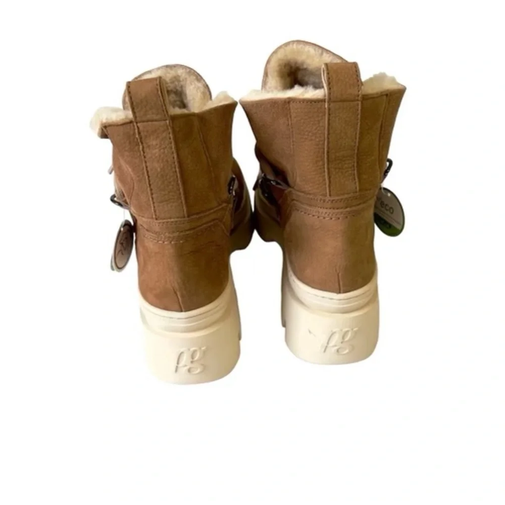 Paul Green Pandora Fluff Boots Camel Combo Women's Size 8 NWT Shearling