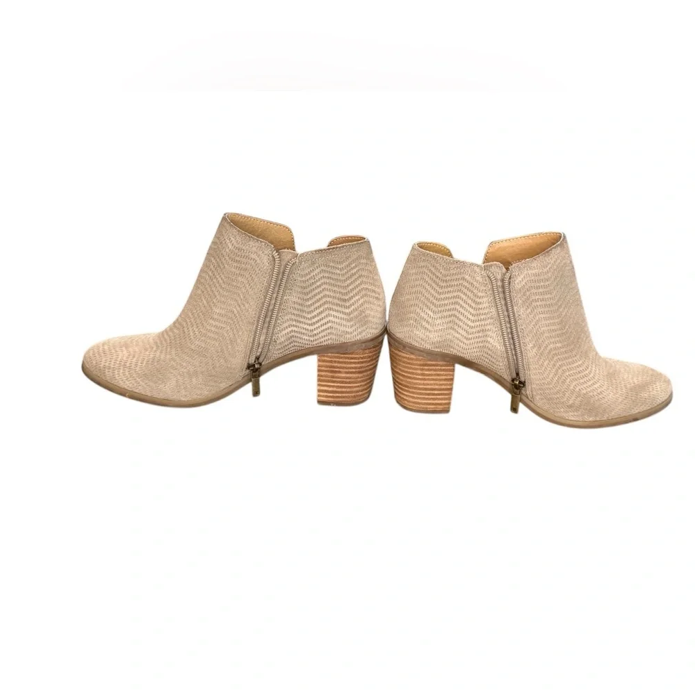 Lucky Brand Parnesa Perforated Suede Bootie Tan Women’s Size 7.5