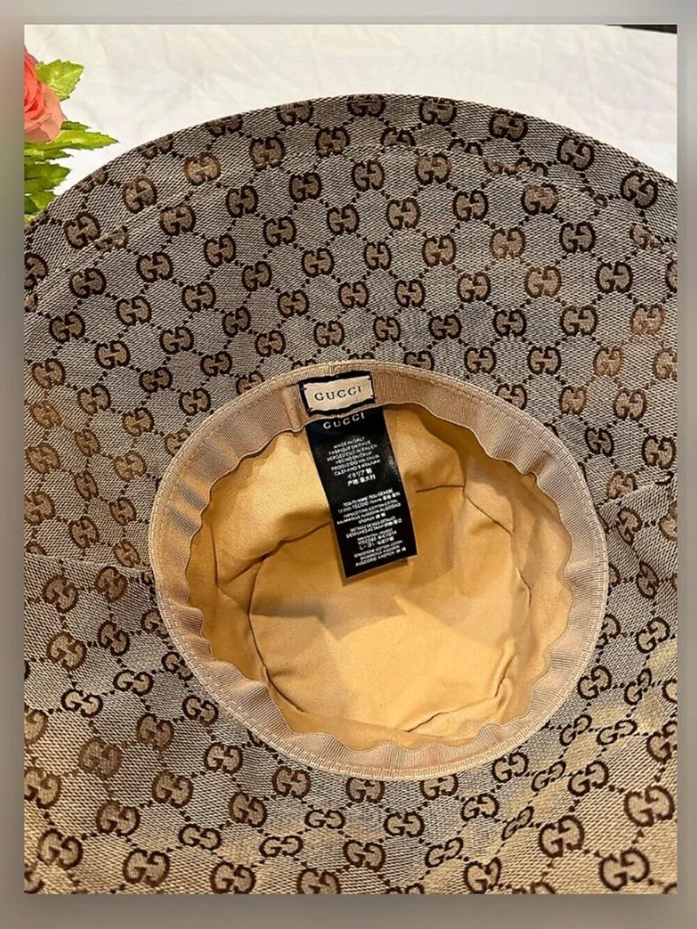 Gucci GG Monogram Canvas Wide Brim Bucket Hat