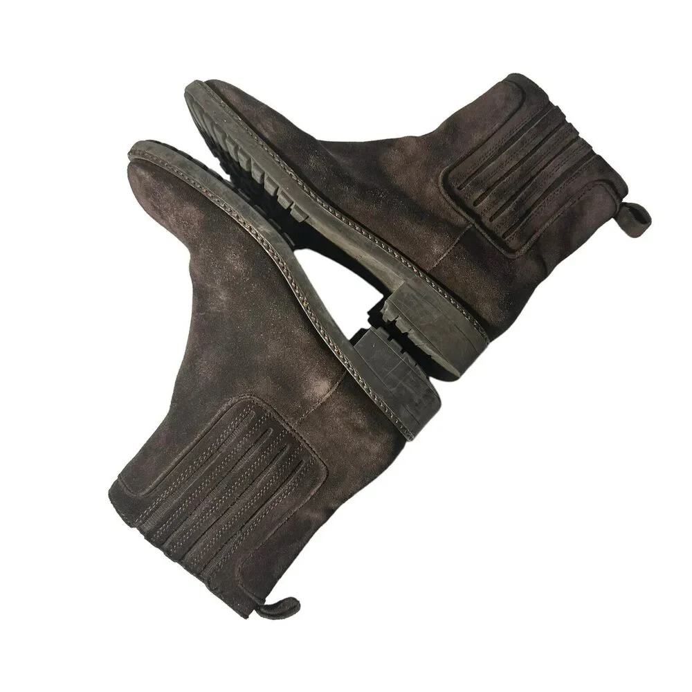 Via Spiga Womens Sz 6 Erisa Chelsea Brown Suede Leather Booties Ankle Boot