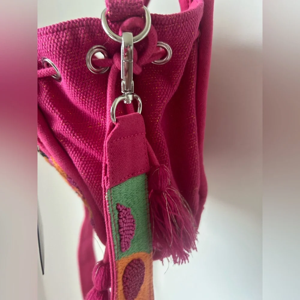 Viral America & Beyond Pink Beaded Butterfly Tote Bag
