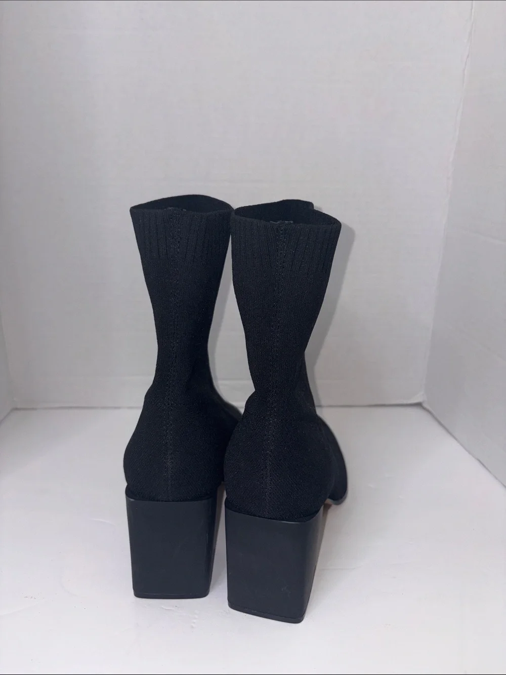Aldo Black Stretch-Knit Pointed Sock Booties Size 8.5
