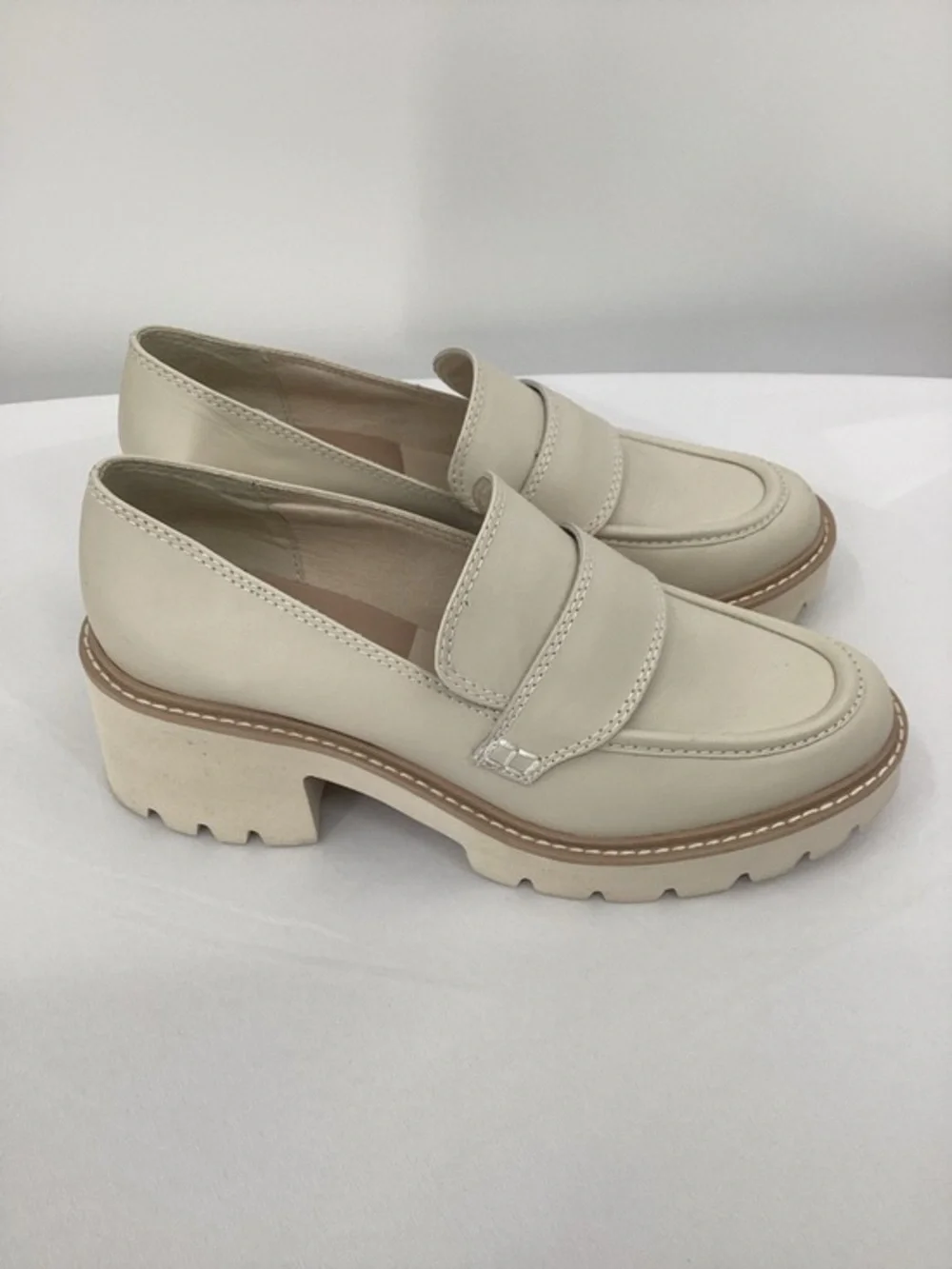 Dolce Vita Halona Lug-Sole Cream Platform Loafer