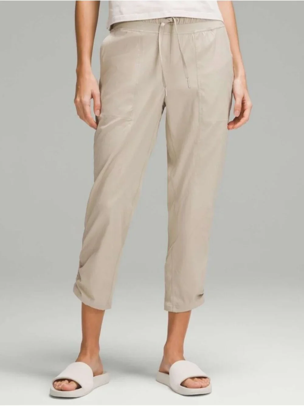 Lululemon Dance Studio Mid-Rise Cropped Lined Pant Mojave Tan