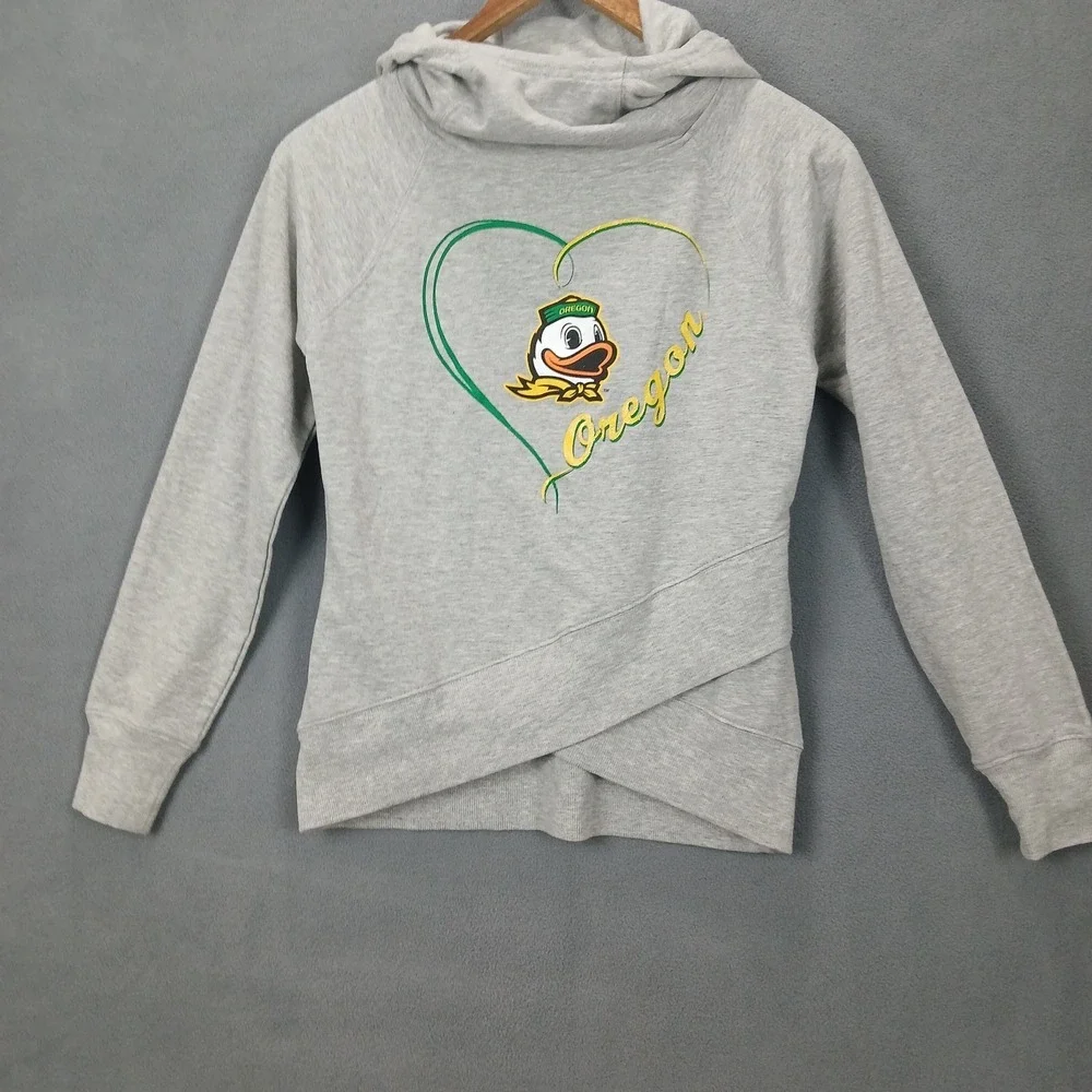 Oregon Ducks Hoodie Youth M(10/12) Gray Outerstuff Football NCAA Cotton Stretch‎