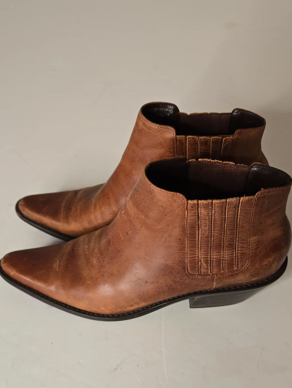 MATISSE Brown Leather Western Cowboy Ankle Boots Size 8.5