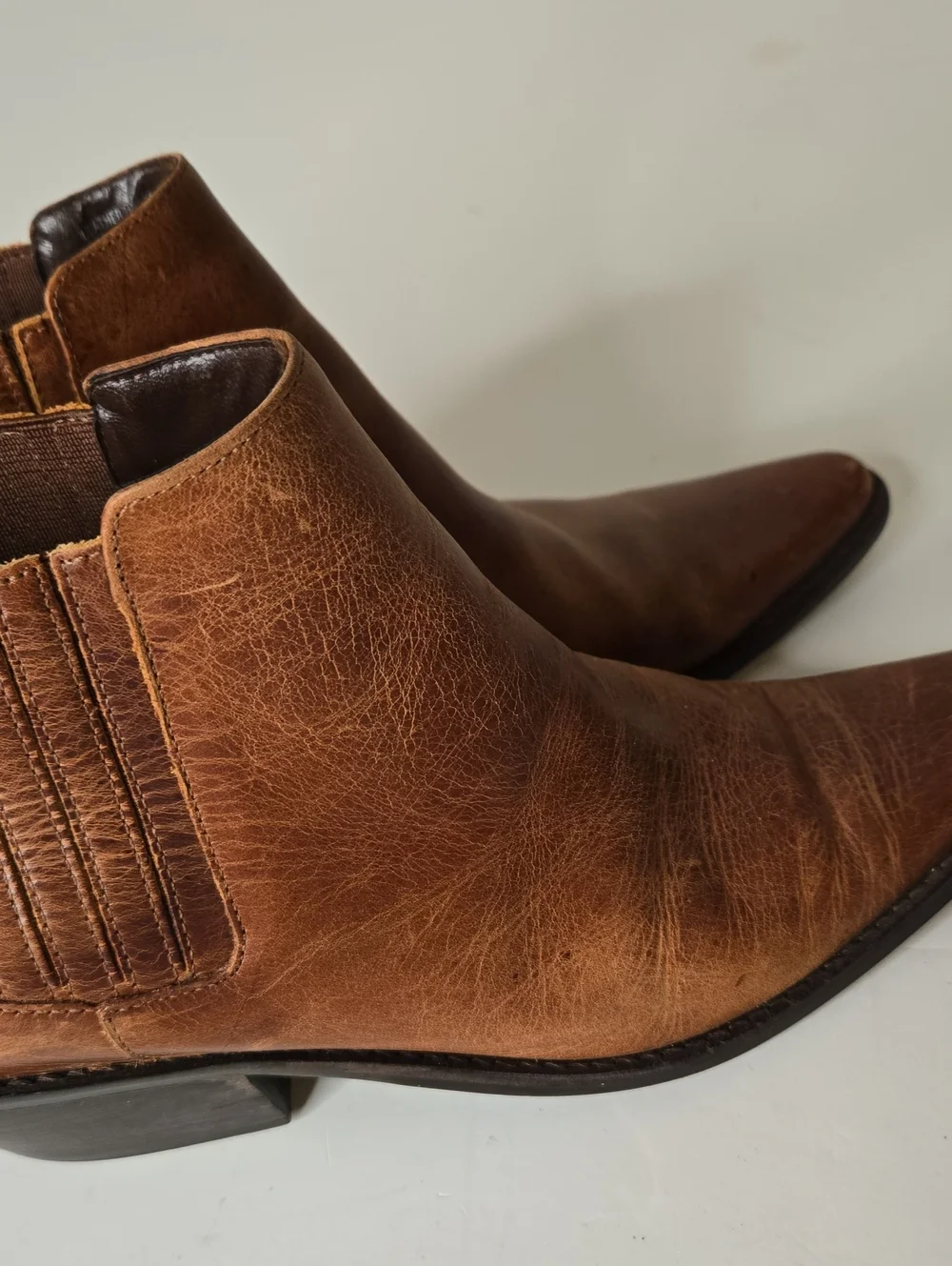 MATISSE Brown Leather Western Cowboy Ankle Boots Size 8.5