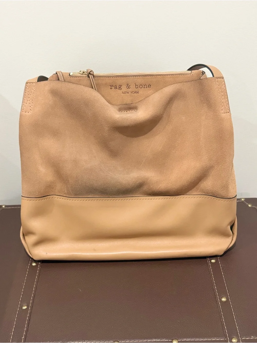 rag & bone Tan Leather Zip-Top Tote