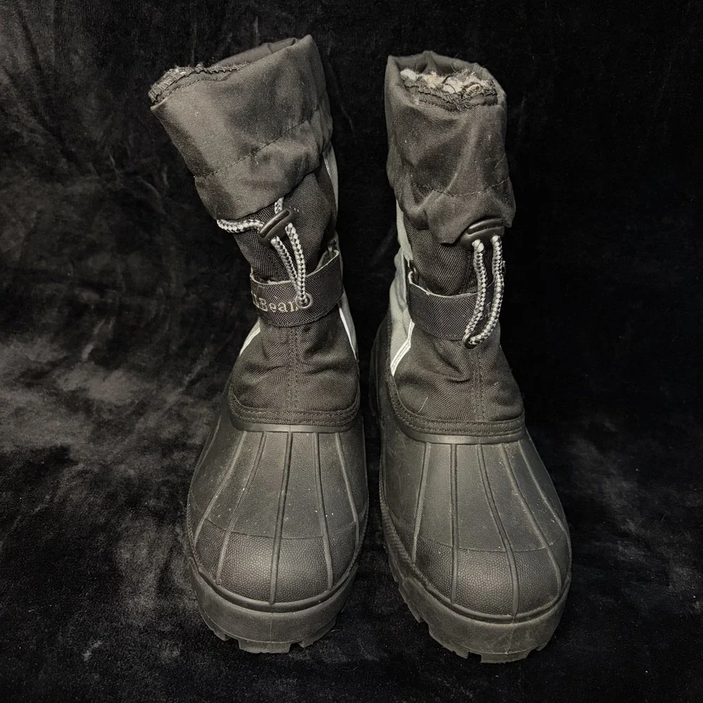 L.L.Bean Northwoods 238064 Kids 7 Snow Boots Black Gray Insulated Lined Boots‎